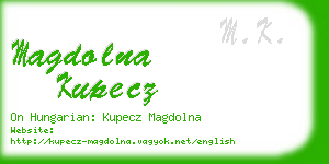 magdolna kupecz business card